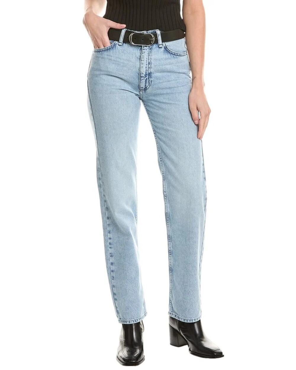 rag & bone Hattie Mid-Rise Full-Length Straight Jeans Wyncote Womens Size 25
